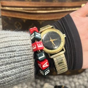 Pedre Mens Vintage Gold Toned Adjustable Wrist Watch